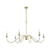 Elegant LD5056D54BR - Rohan 54 Inch Chandelier in Brass