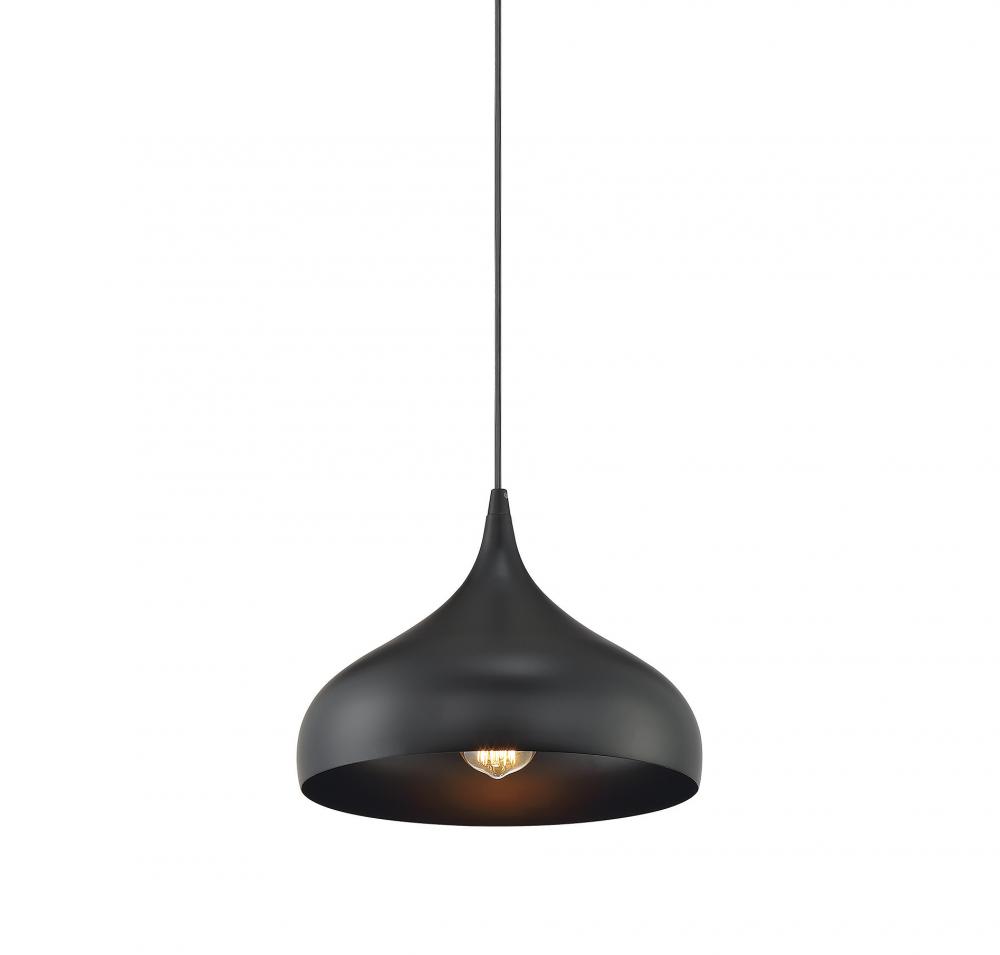 1-Light Plug-In Mini Pendant in Matte Black