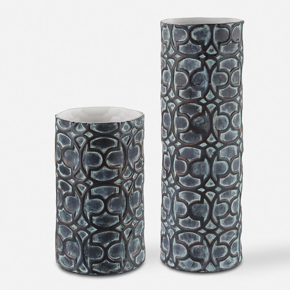 Baltra Bronze Patina Vases, S/2