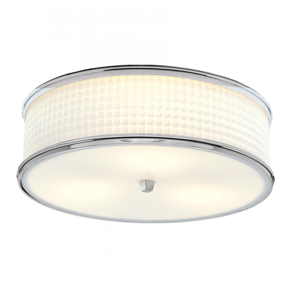 Prism 16.75'' Wide 3-Light Flush Mount - Polished Nickel