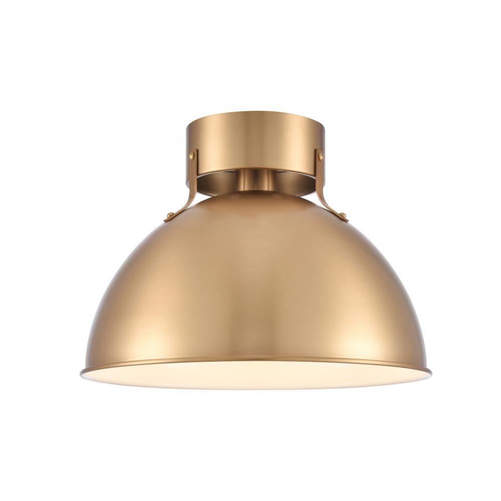 Zayne 12'' Wide 1-Light Semi Flush - Brushed Gold