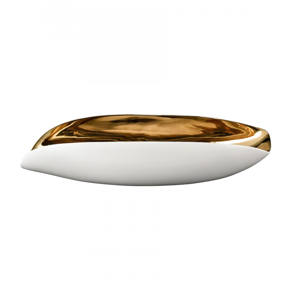 Greer Vessel - White and Gold Glazed (2 pack)