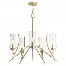 ELK Home 8154-SB-CL - Tulip 23.25'' Wide 5-Light Chandelier - Satin Brass