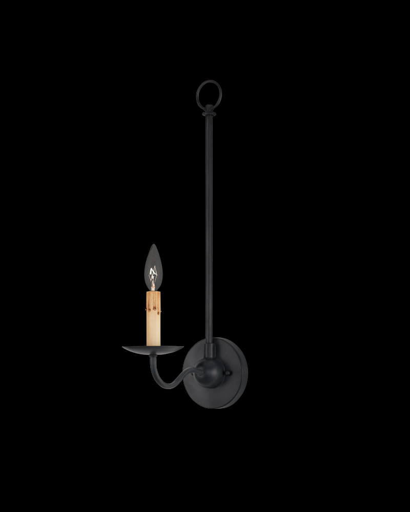 Saxon Single-Light Black Wall Sconce