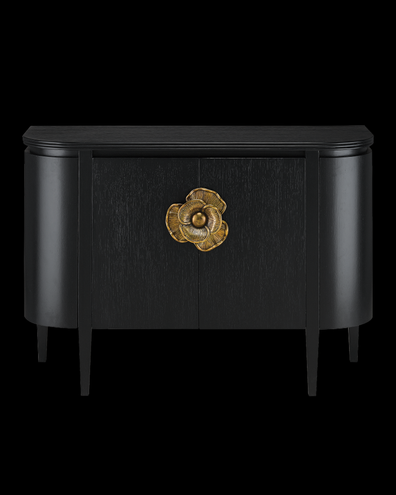 Briallen Black Demi-Lune Cabinet