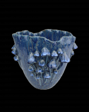 Currey 1200-0828 - Conical Mushrooms Medium Dark Blue Vase